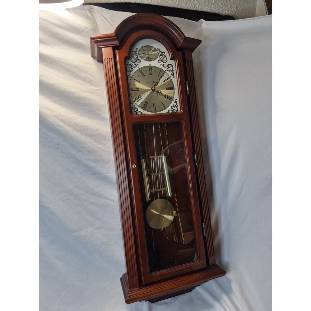 Bulova Westminster Ave Maria Chime Wall Clock Beautiful Clock That Keeps Time - Picture 2 of 16
